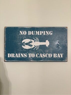 Casco Bay Maine Lobster Wood Wall Art Coastal Maine Creations Blue Nautical Sign